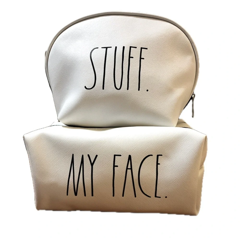 Rae Dunn “MY FACE.” & “STUFF.” Women's Zip Up Travel Bags
